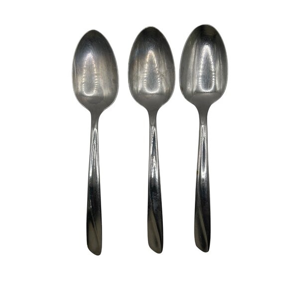 3 International Silver Insico Finlandia Stainless Steel soup Spoons 3 Glossy - Picture 2 of 5